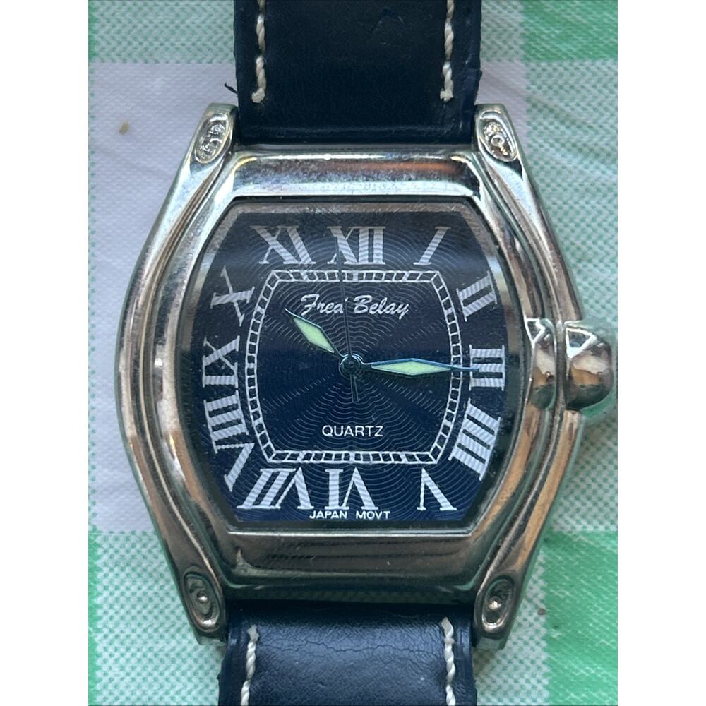 Fred Belay Navy Blue And Silver Tone Men’s Quartz Watch